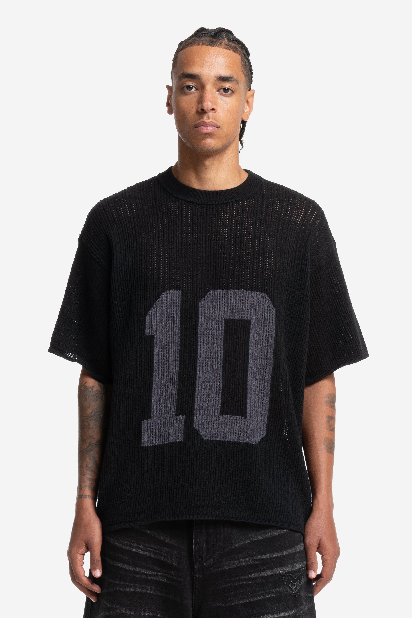 KNIT TEE JERSEY BLACK