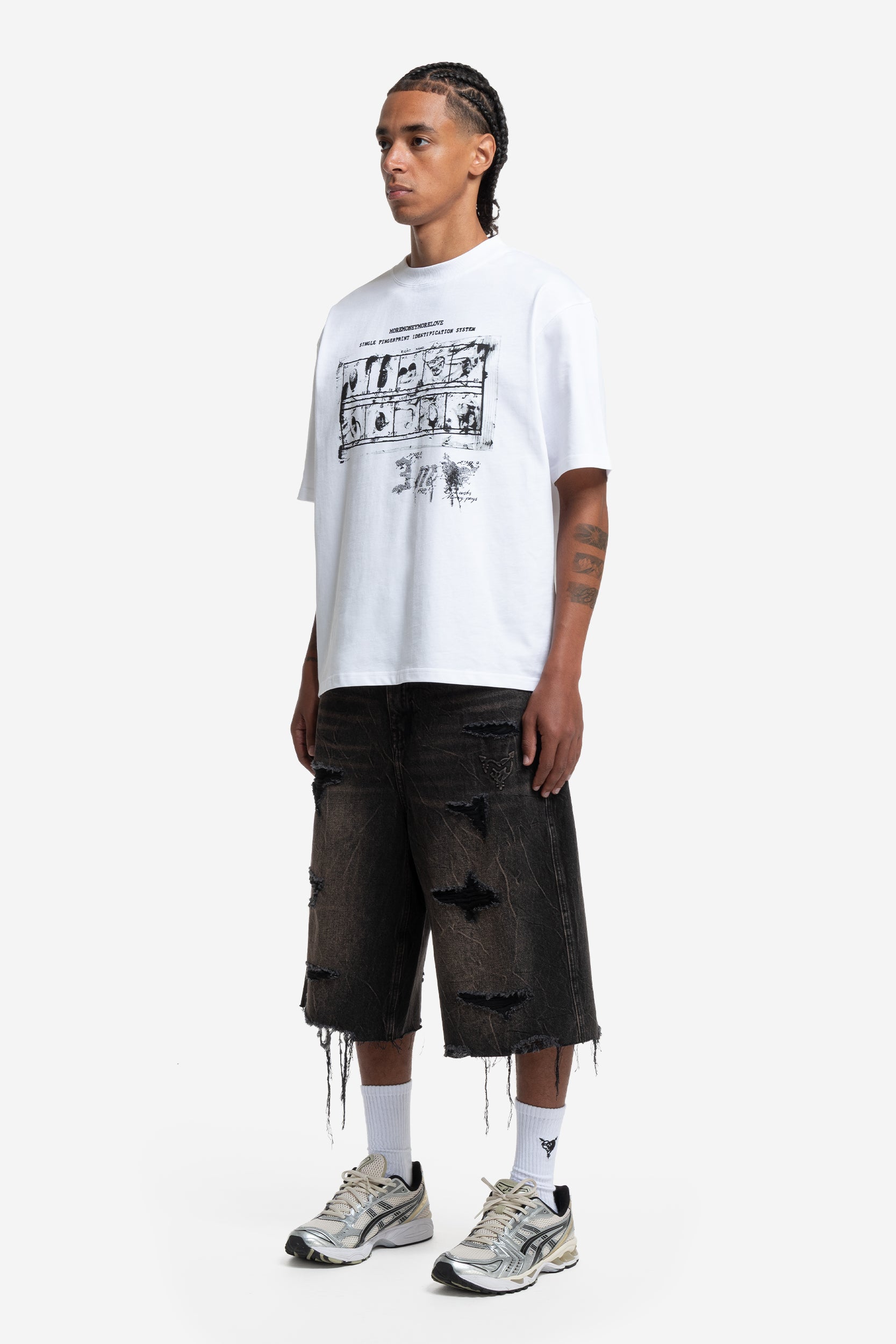 RIPPED DISTINCTIVE JORTS DARK GREY