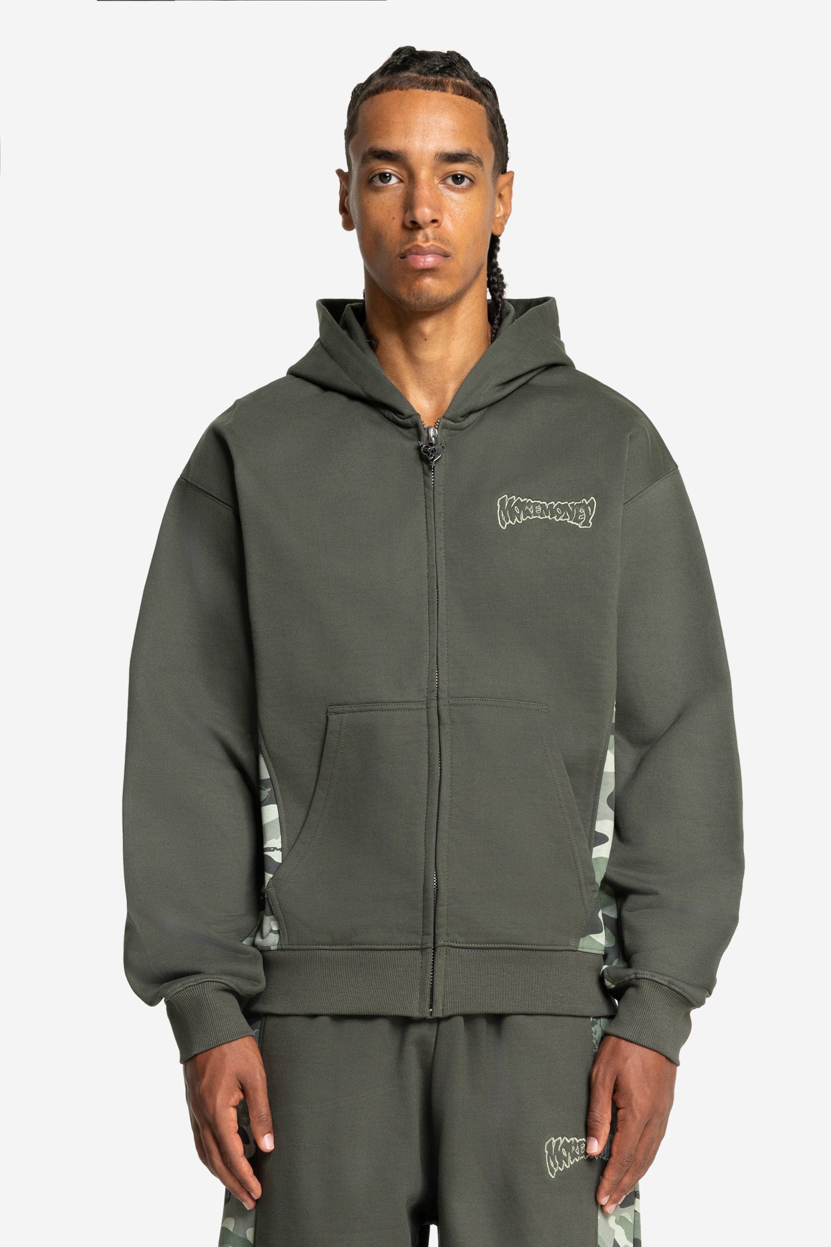 TWO TONE ZIP GREEN CAMO