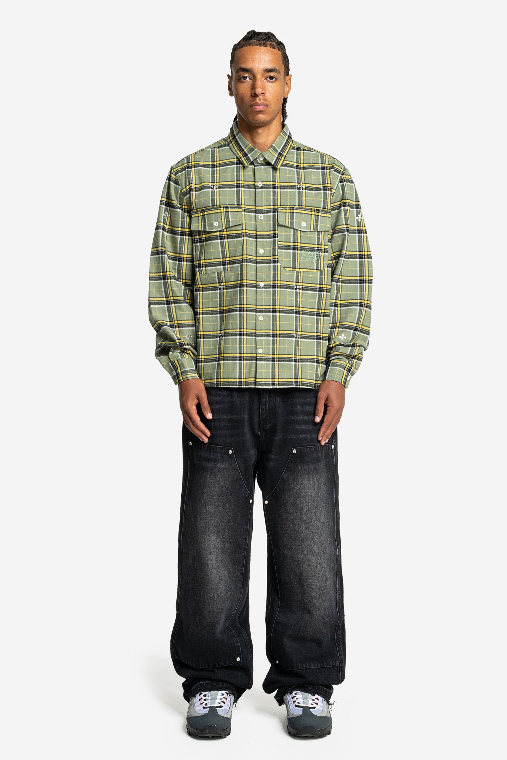 RHINESTONE CARPENTER DENIM BLACK