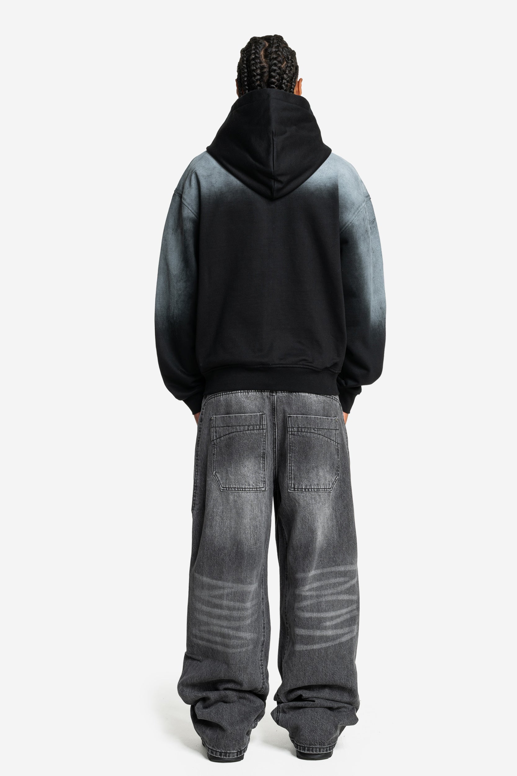 LOST BOND ZIP BLACK SPRAY WASHED