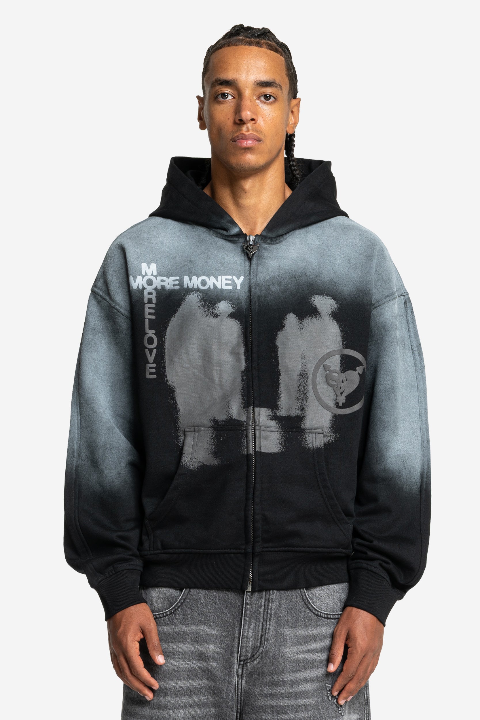 LOST BOND ZIP BLACK SPRAY WASHED