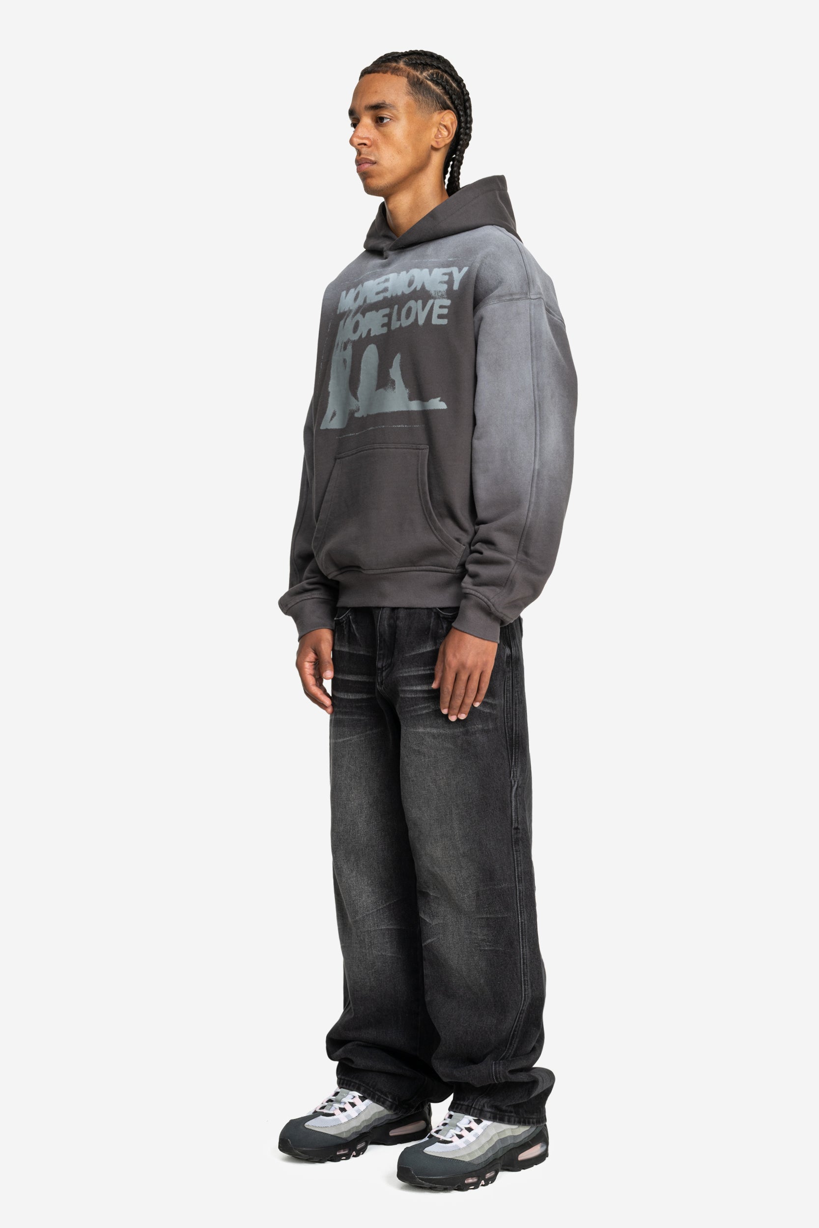 WET DREAM HOODIE DARK GREY WASHED