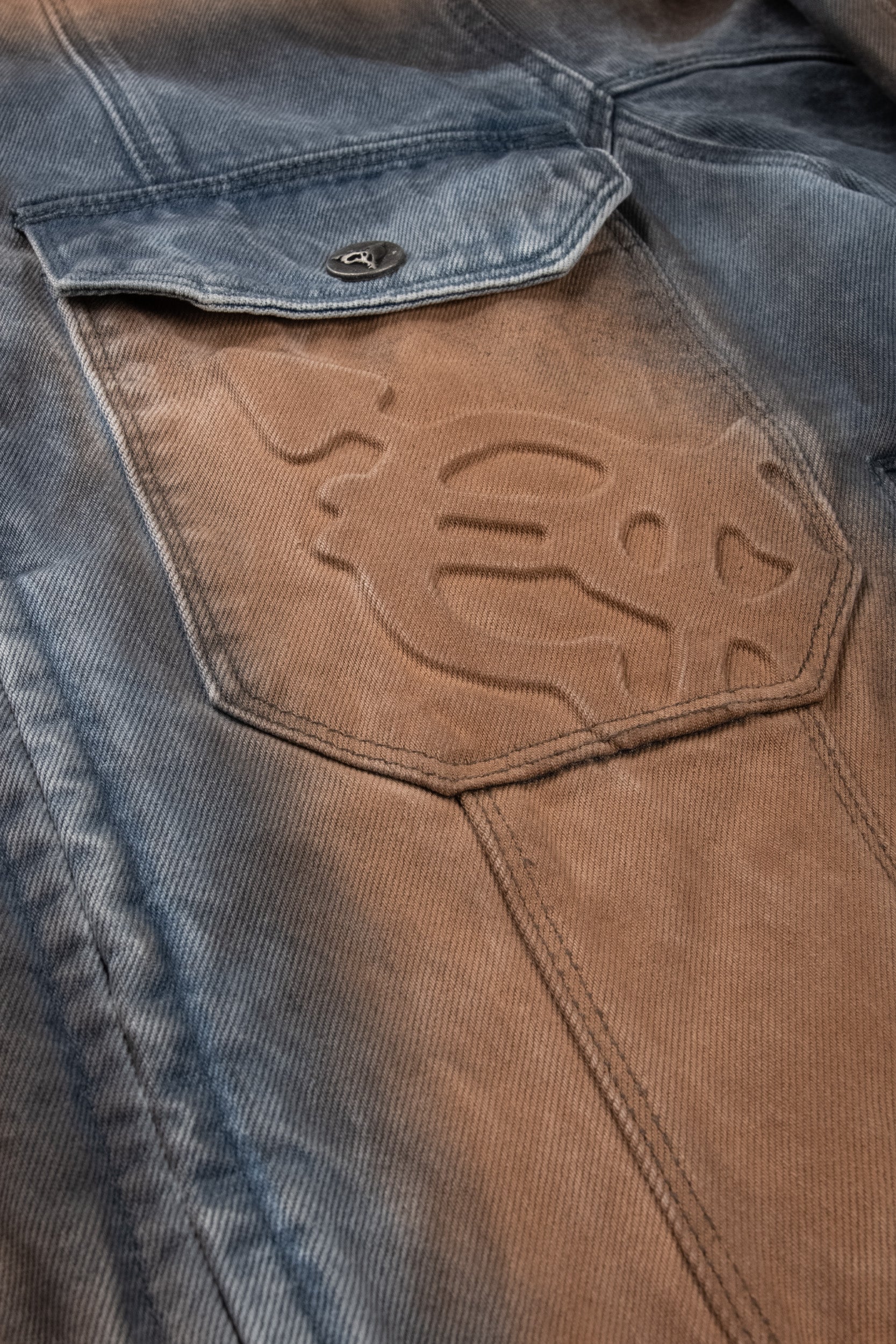 DIRT WASHED DENIM JACKET BLUE