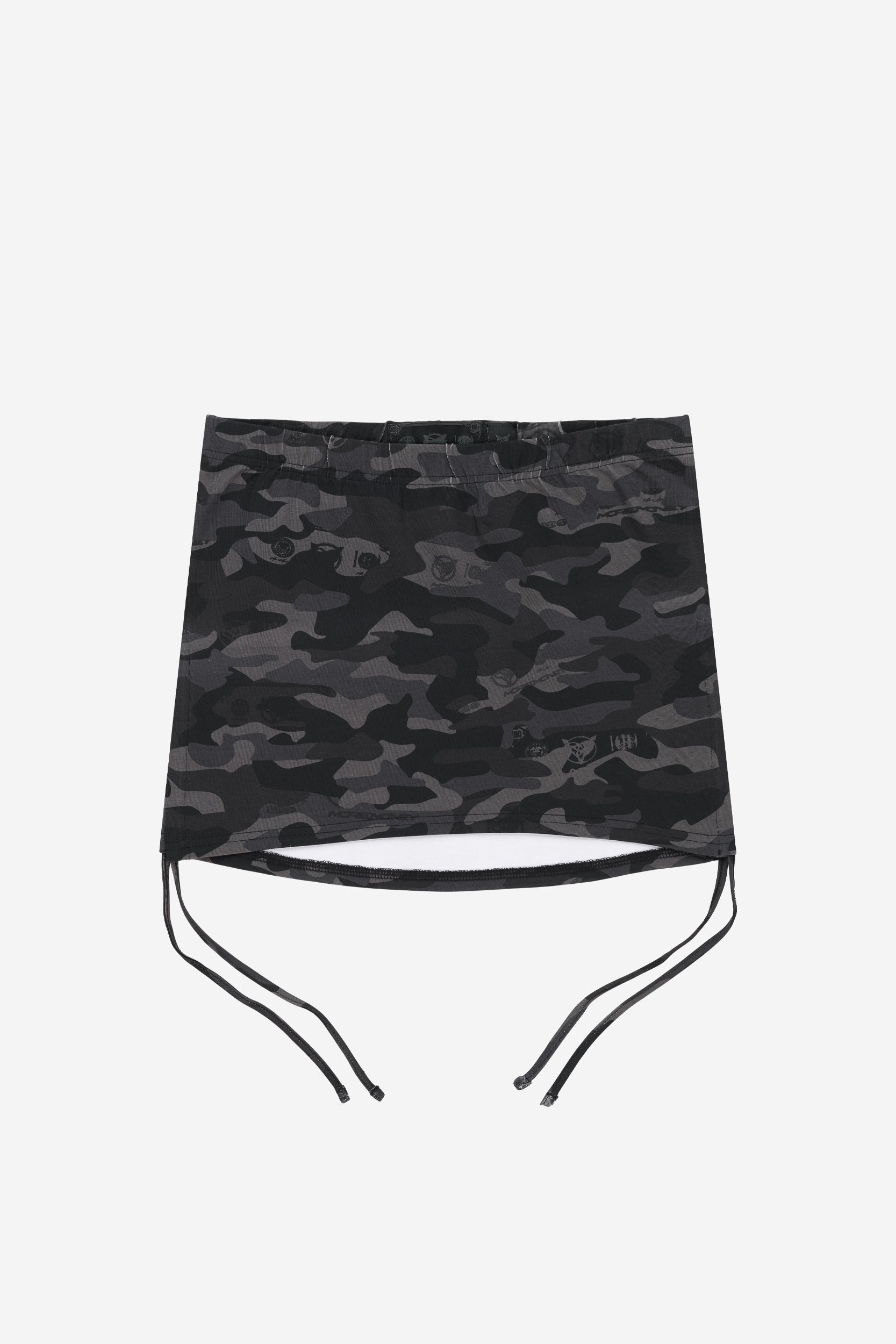 CAMO STRINGS SKIRT BLACK