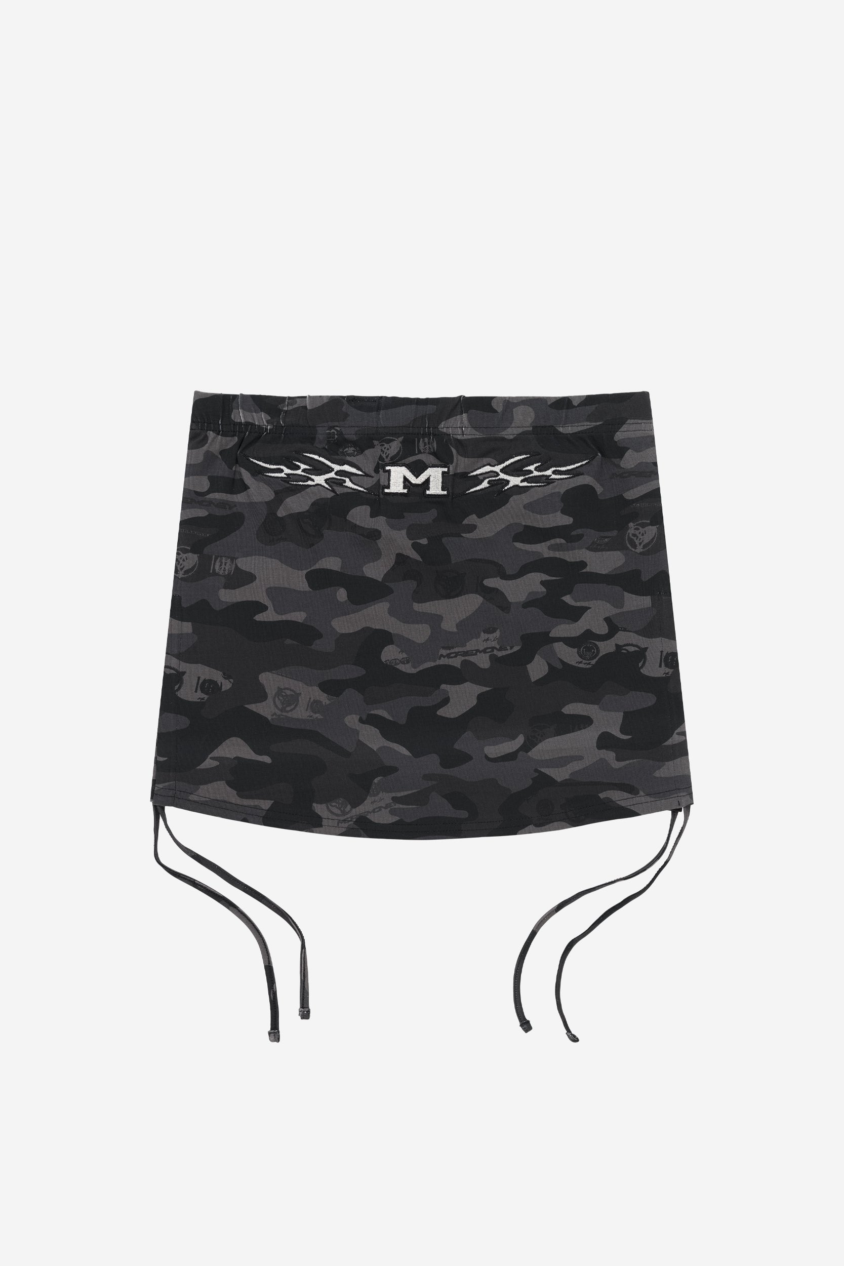 CAMO STRINGS SKIRT BLACK