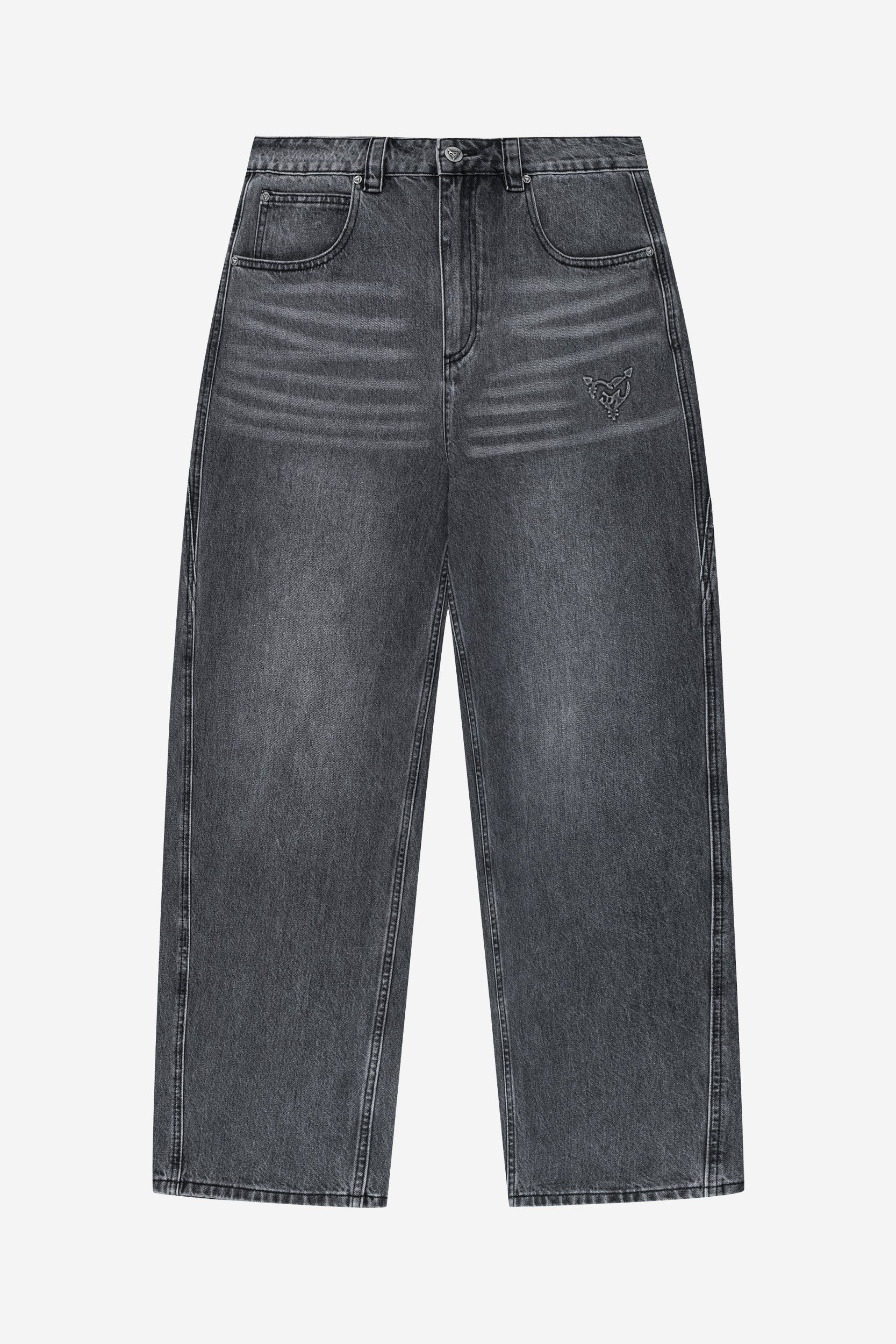 RIPPED DISTINCTIVE BAGY DENIM GRAY
