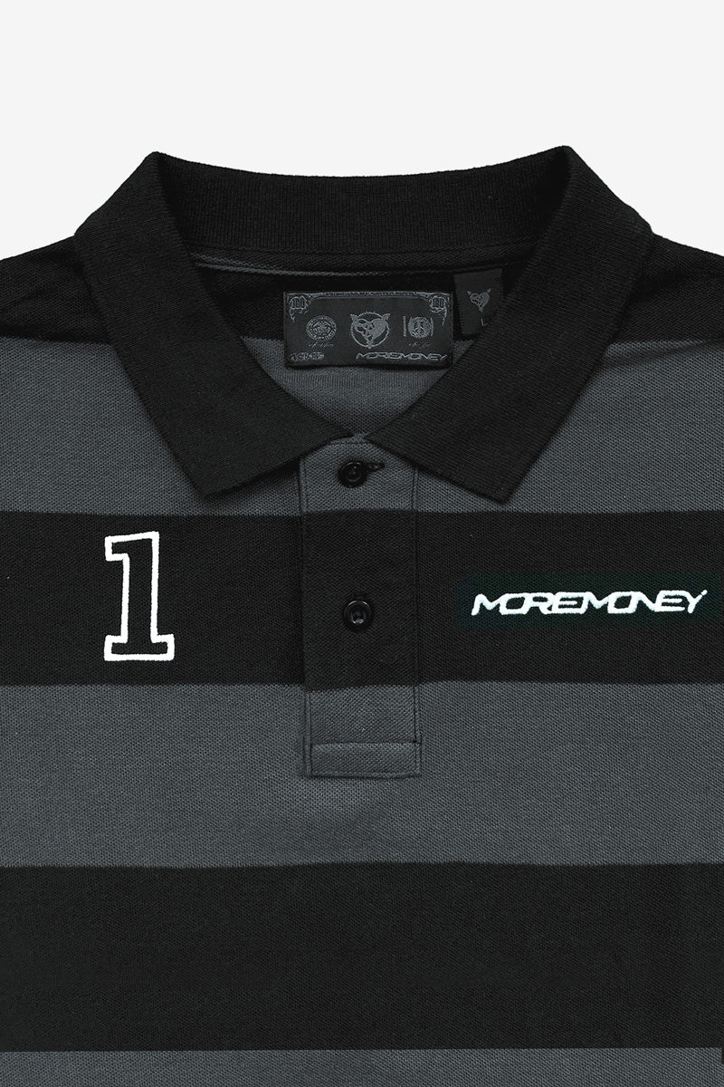 STRIPED POLO SHIRT BLACK