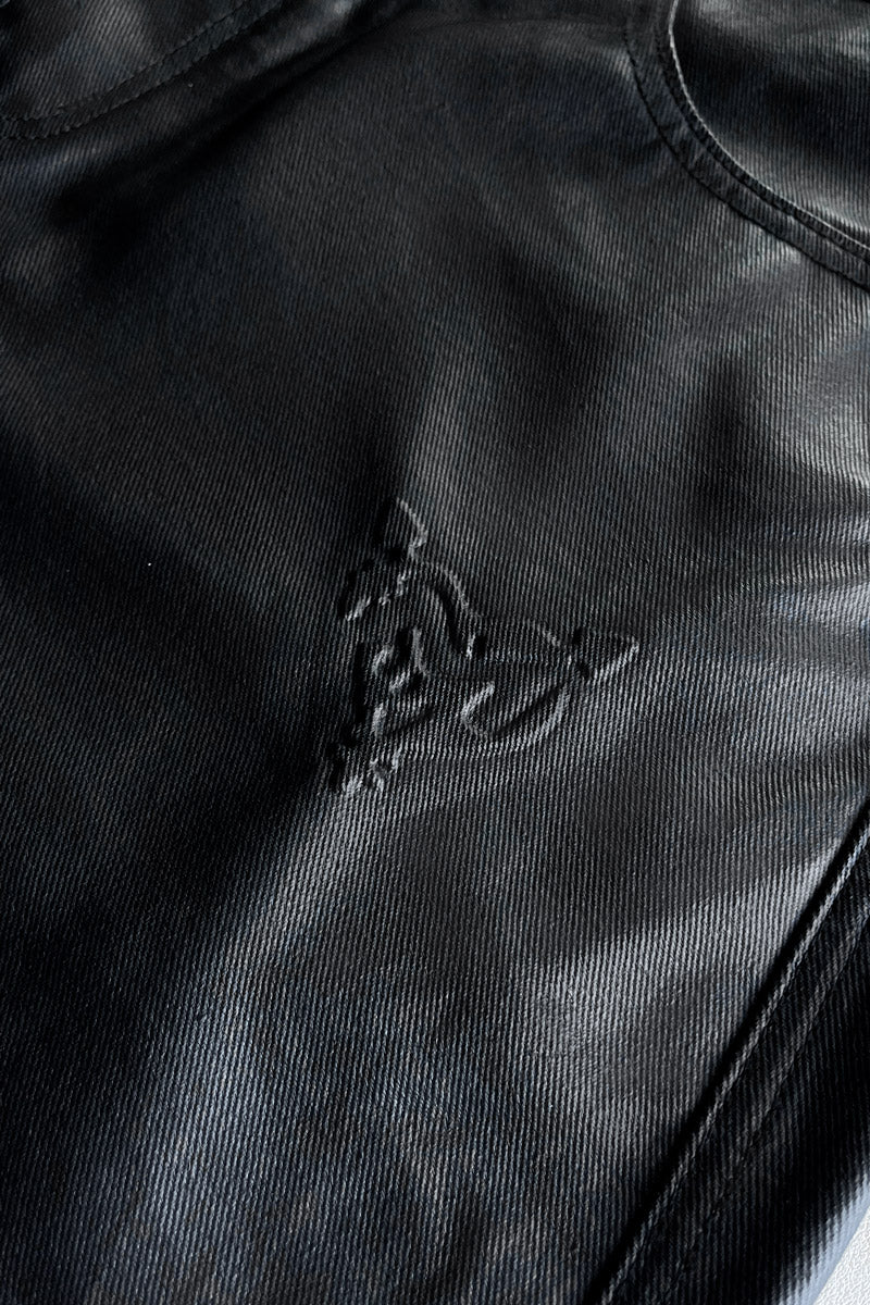 DISTINCTIVE COATED JORTS BLACK