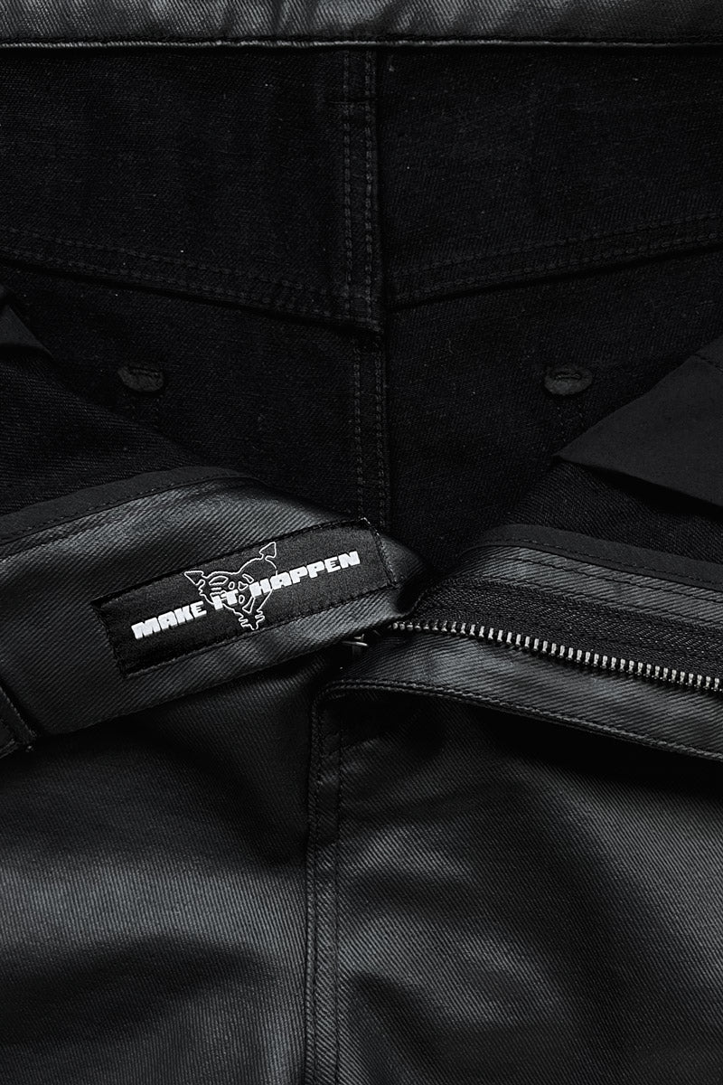 DISTINCTIVE COATED JORTS BLACK