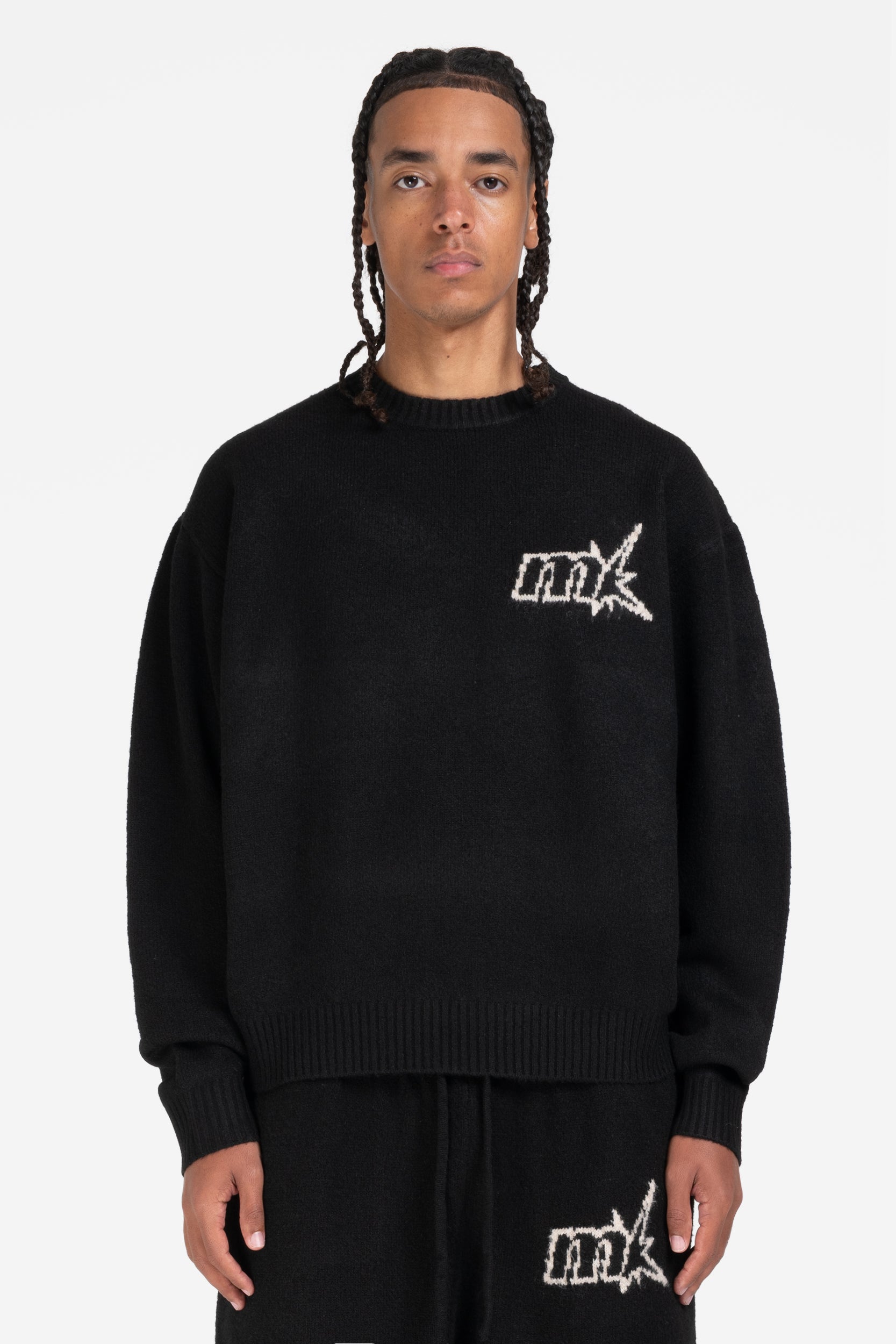 FUZZY KNIT SWEATER BLACK