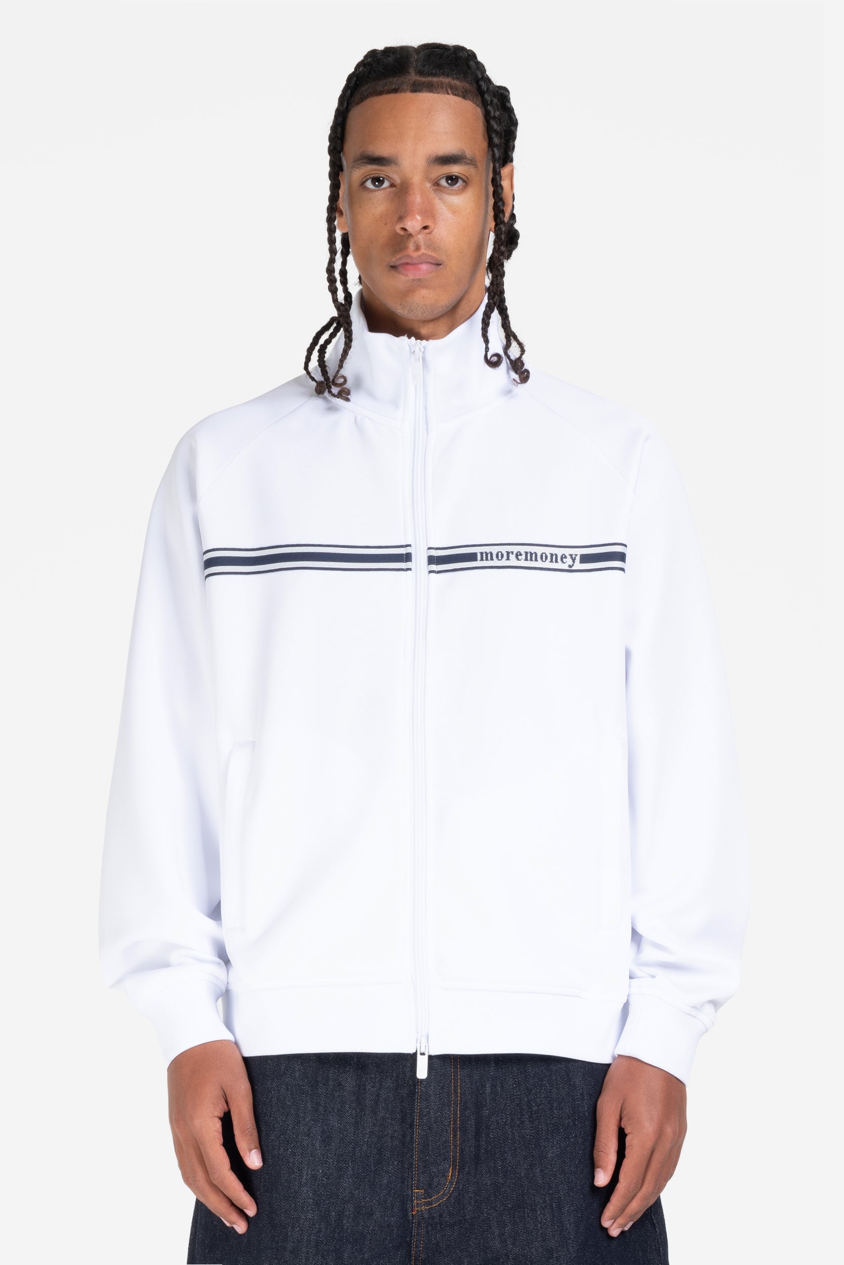 STRIPED TRACK JACKET WHITE