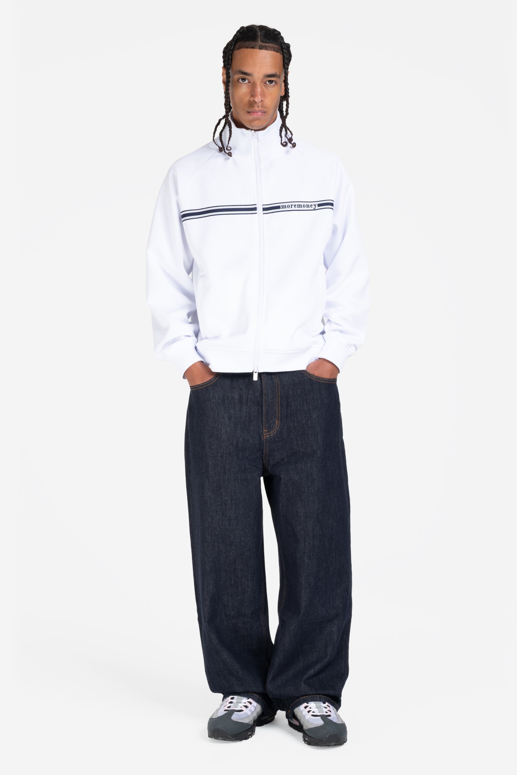 STRIPED TRACK JACKET WHITE