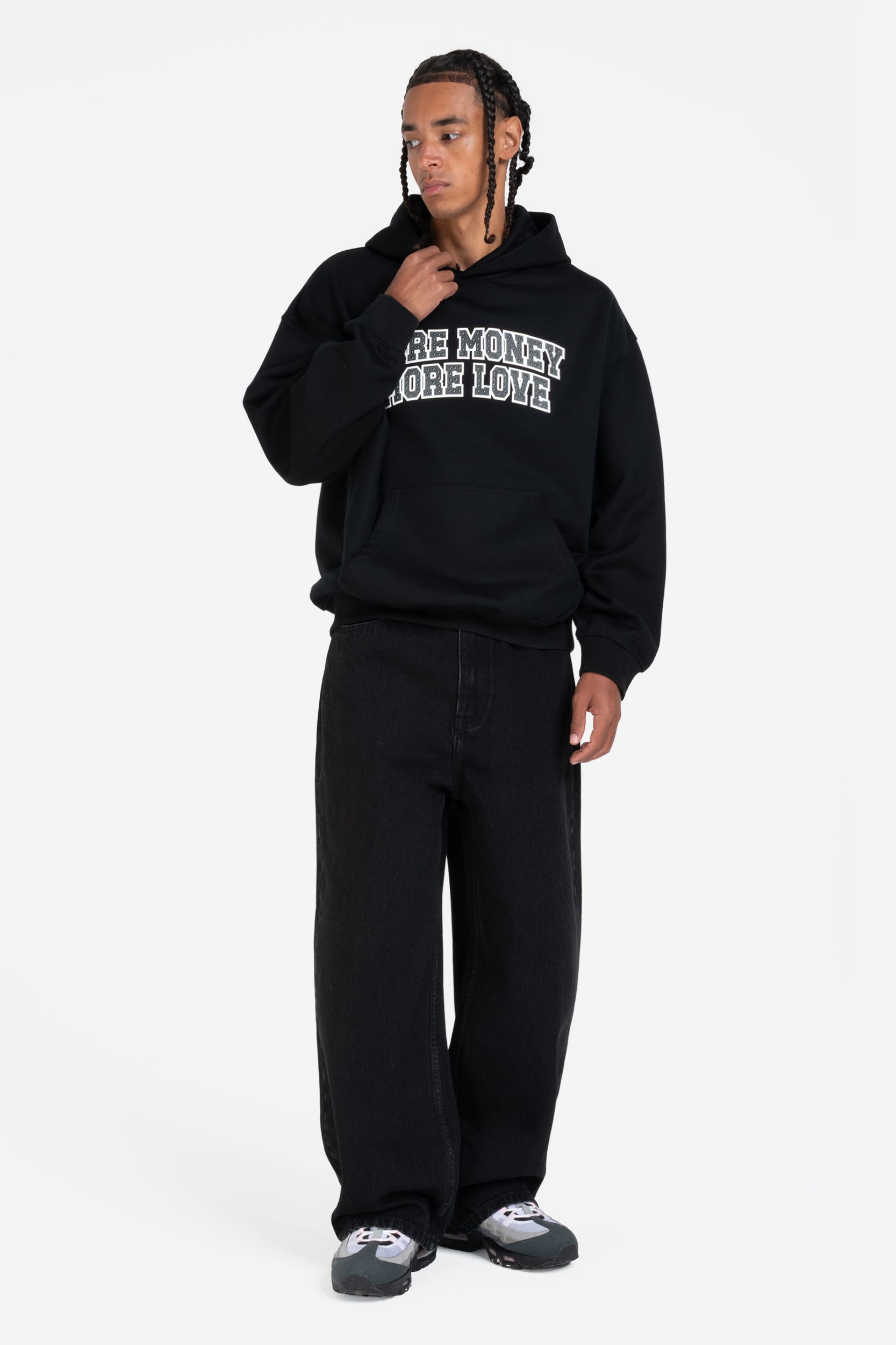 MORE MONEY STUDS HOODIE BLACK