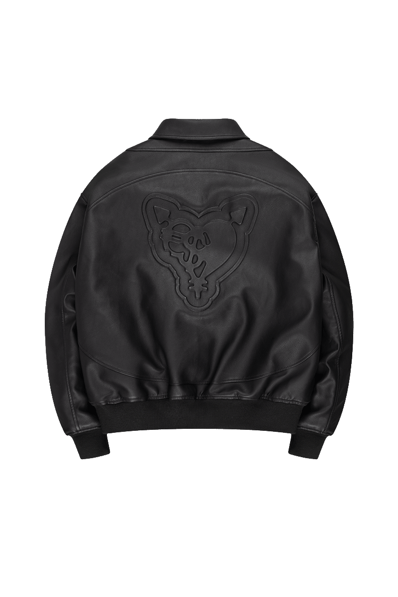 HEAVY HEART LEATHER JACKET BLACK