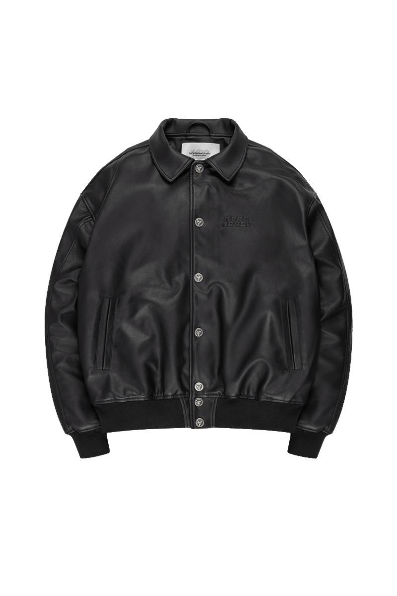 HEAVY HEART LEATHER JACKET BLACK