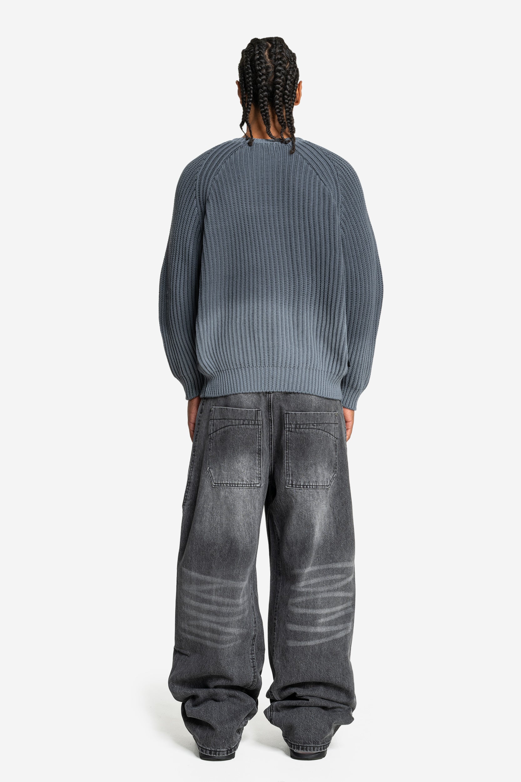 RIPPED DISTINCTIVE BAGY DENIM GRAY
