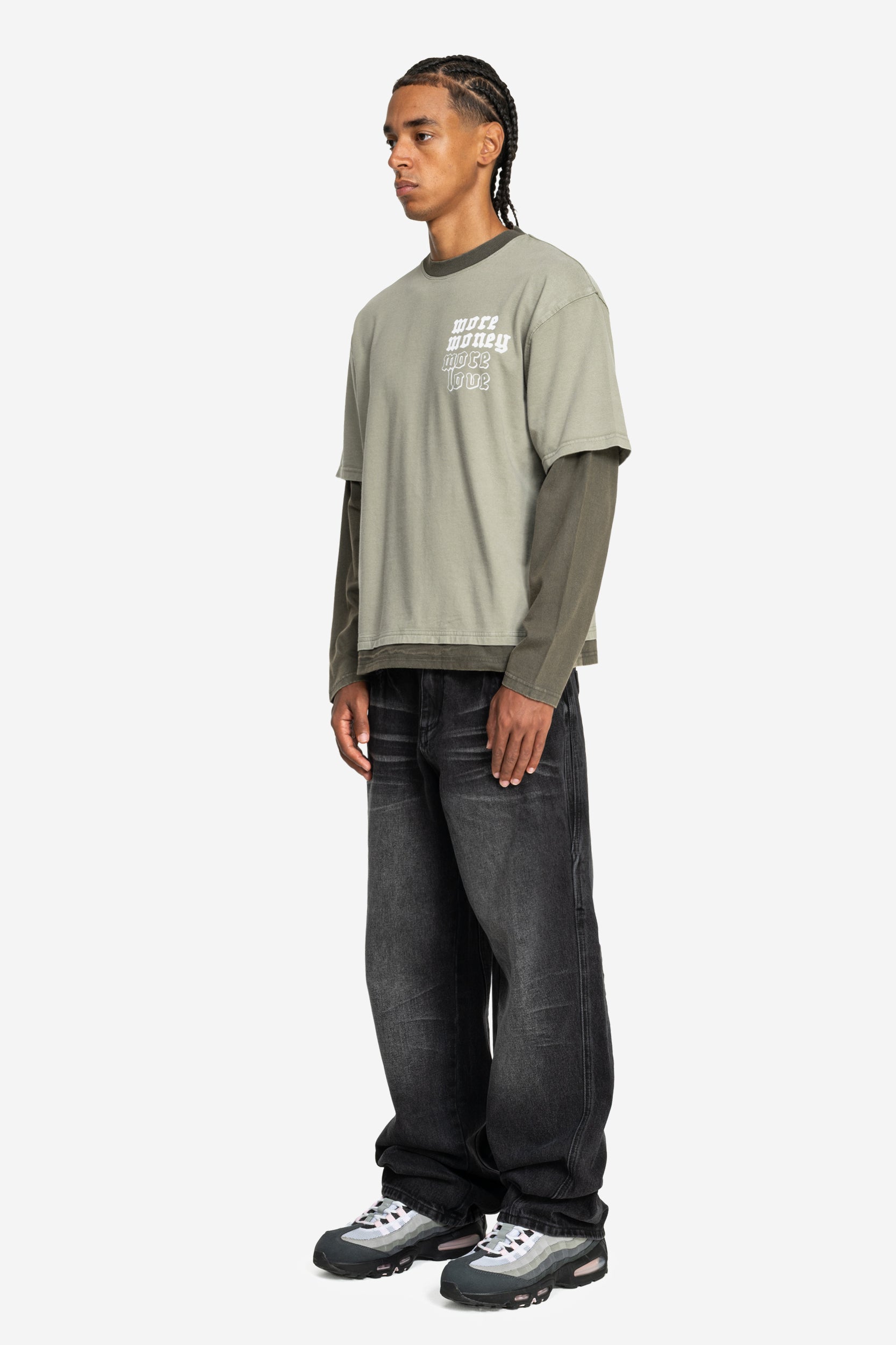 LAYERED LONGLSEEVE WASHED MUD