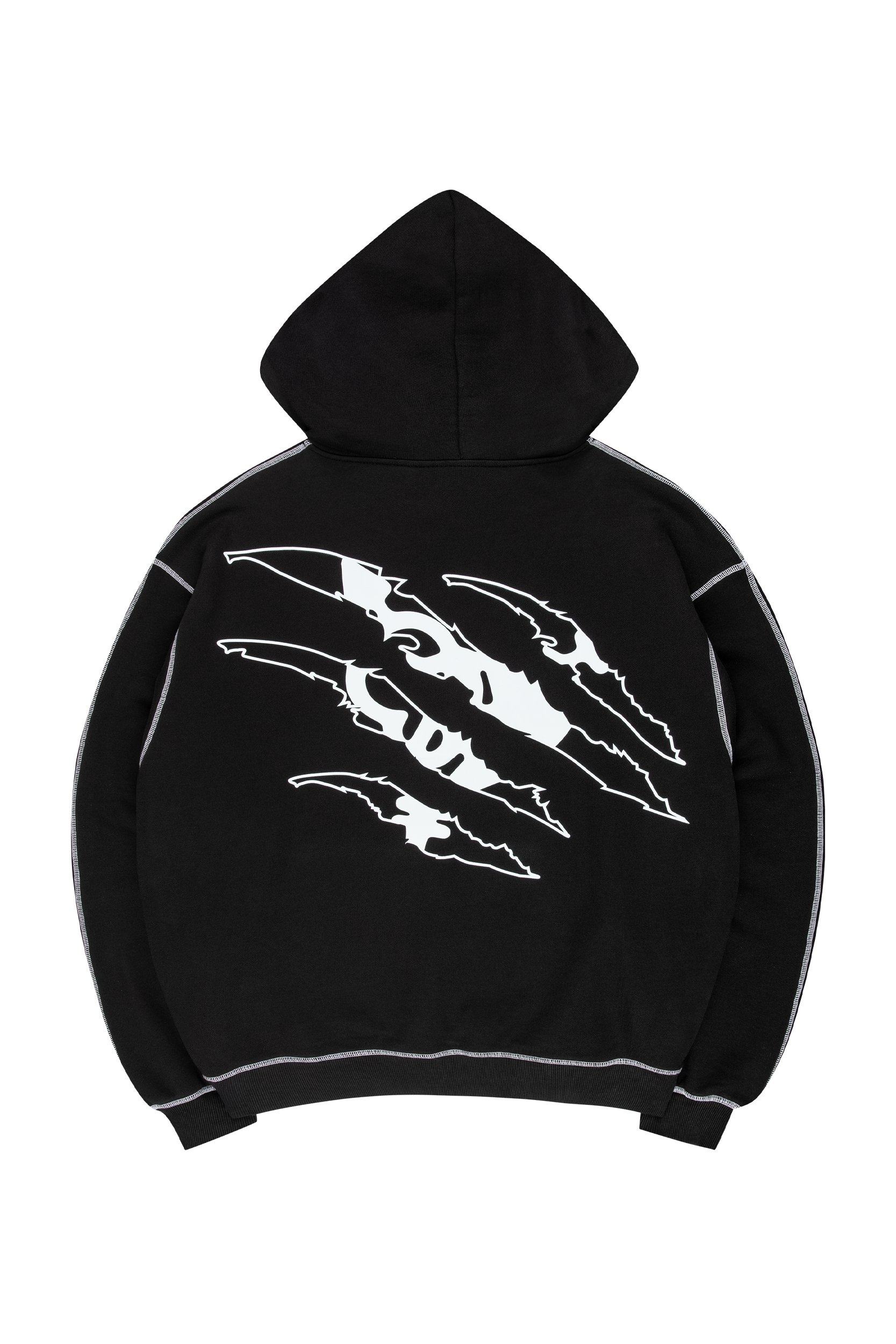 CITY LIGHTS FLATLOCK HOODIE BLACK