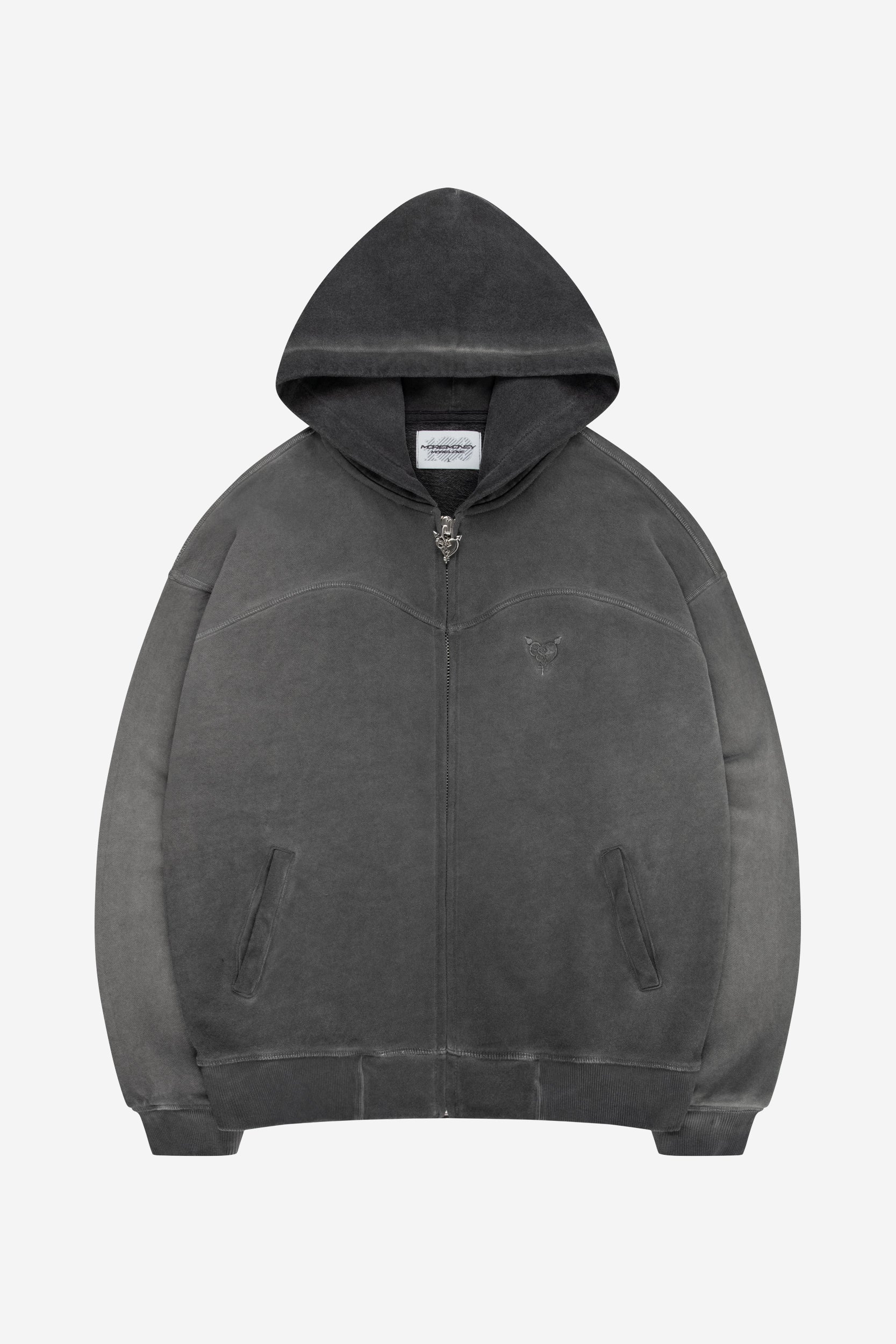 STACKS ZIP OIL WASHED BLACK + STACKS JOGGER OIL WASHED BLACK