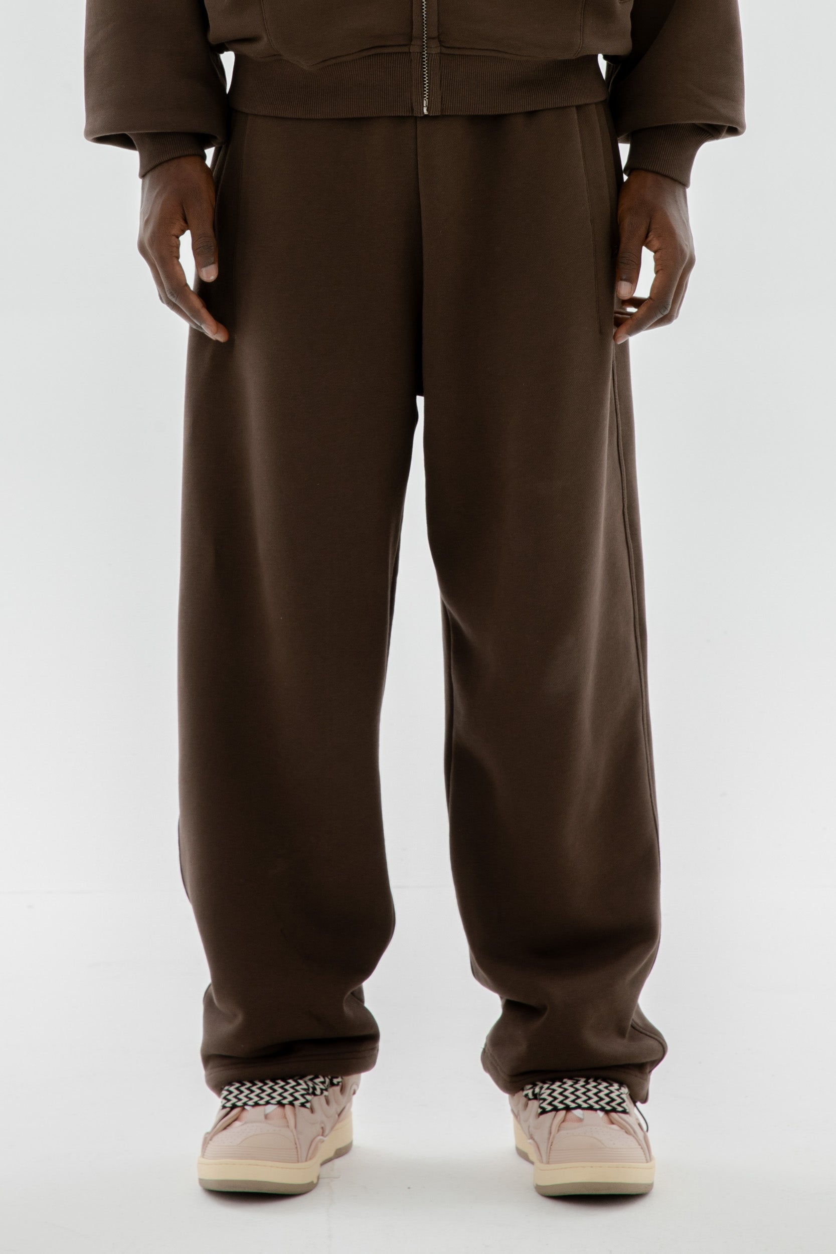 OPEN LEG CHOCOLATE BROWN JOGGER