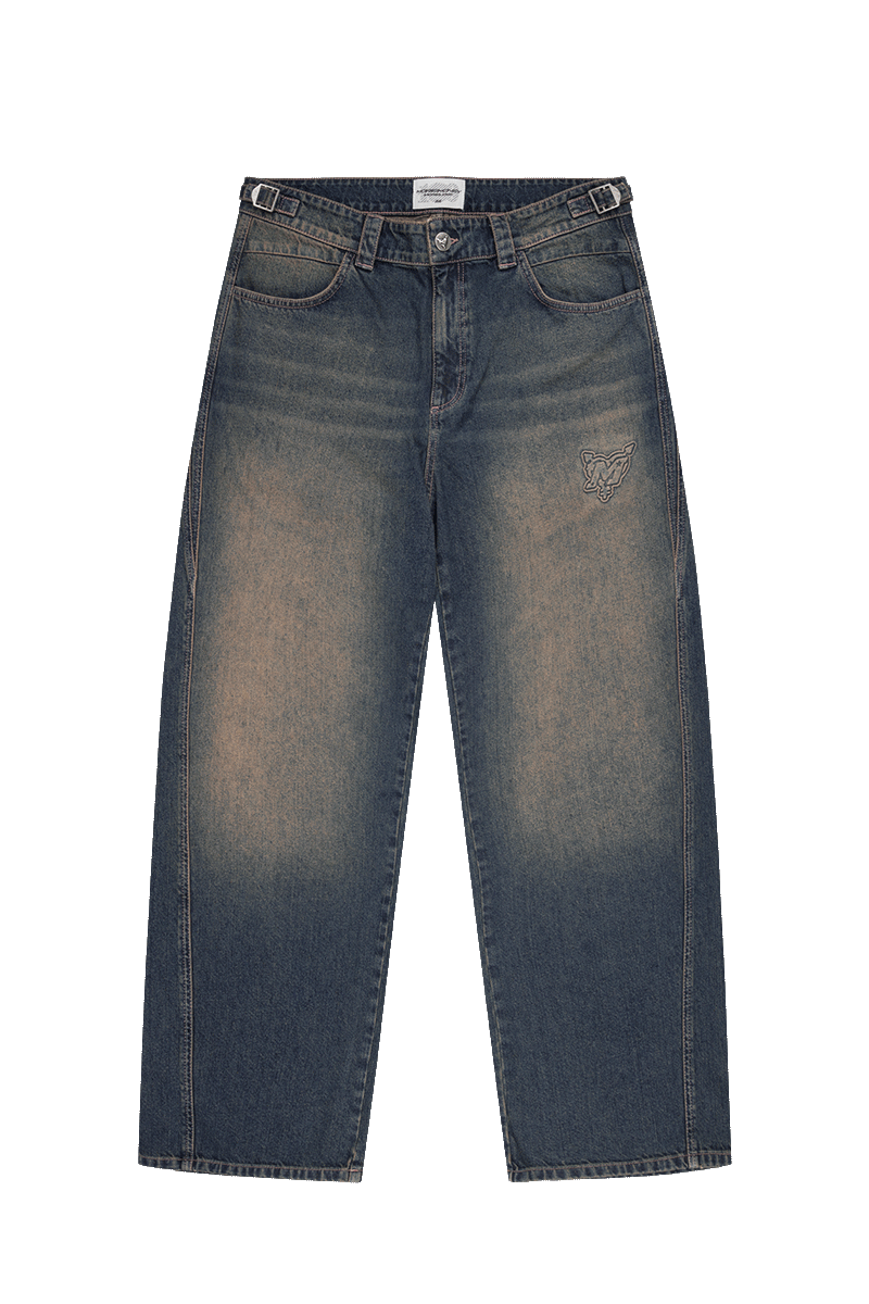 DISTINCTIVE BAGGY DENIM TEAL WASHED