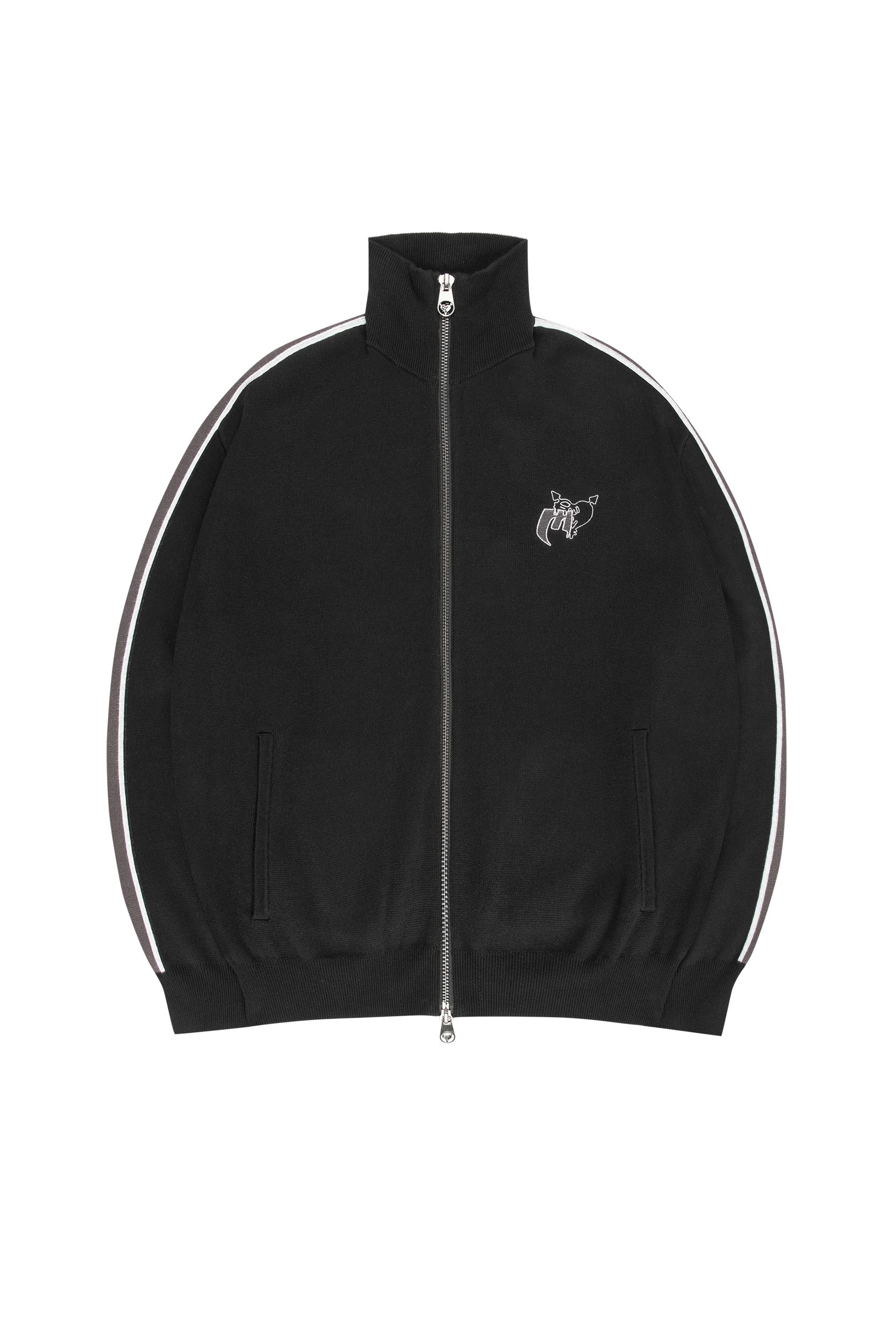 KNIT TRACK JACKET BLACK