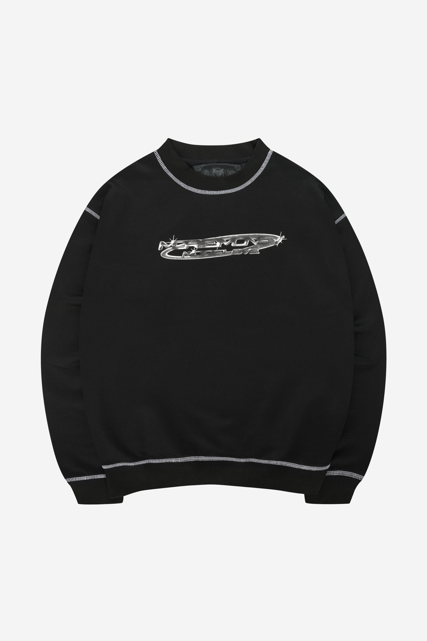 FLATLOCK BASE SWEATER BLACK