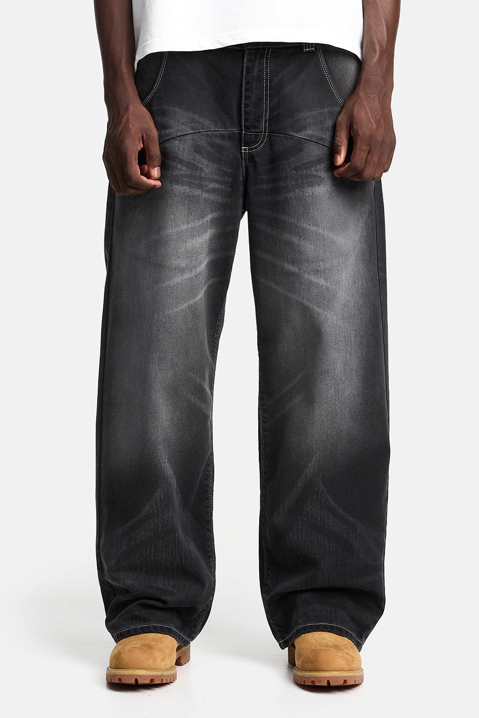 CRUNCHED DENIM BLACK WASHED