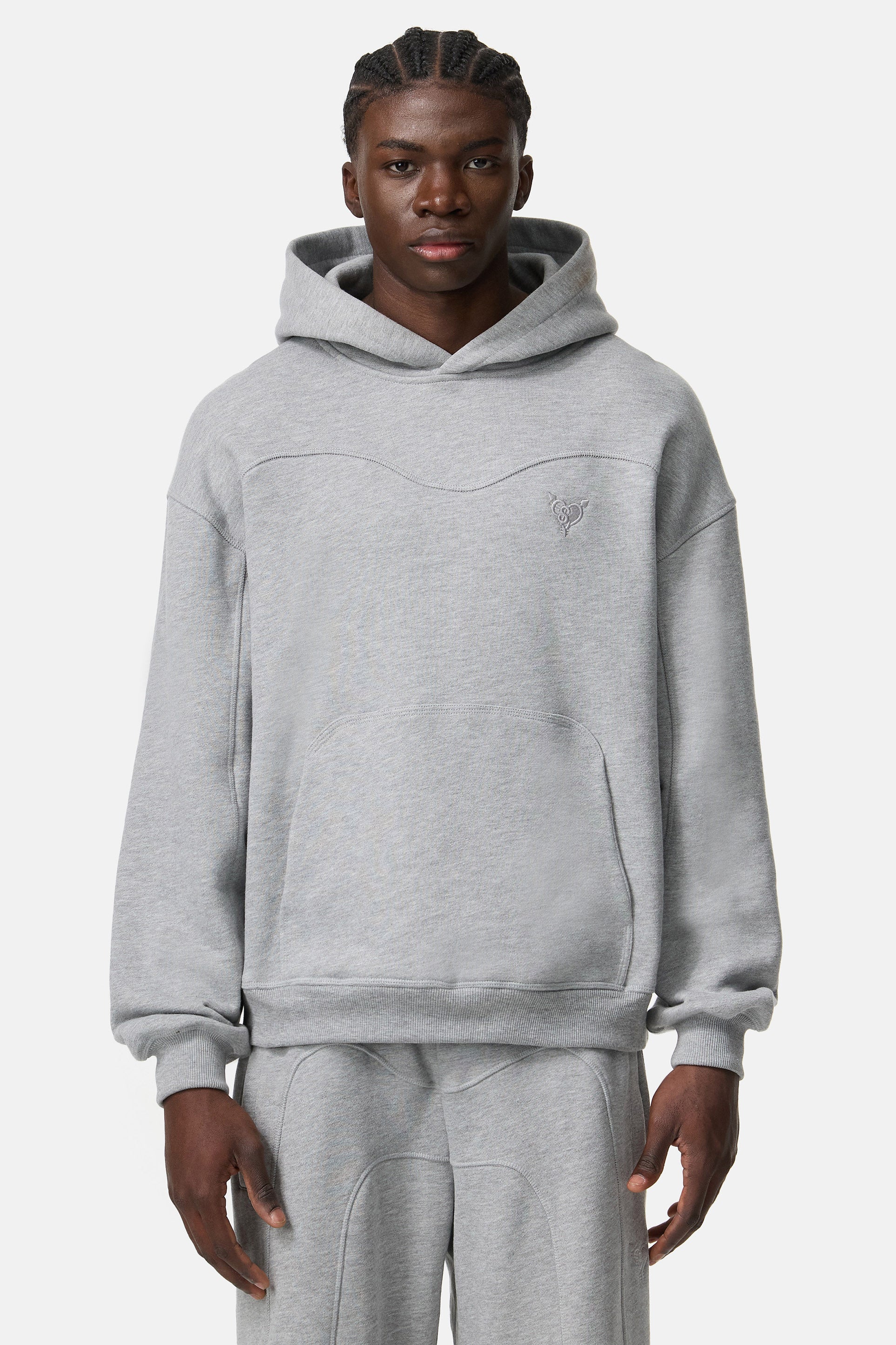 STACKS HOODIE GREY MELANGE