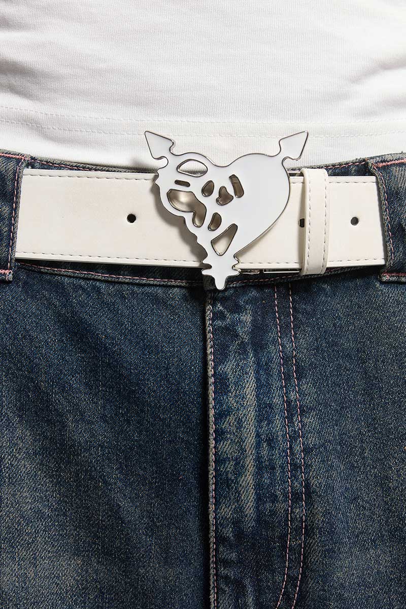 HEART LOGO BELT WHITE