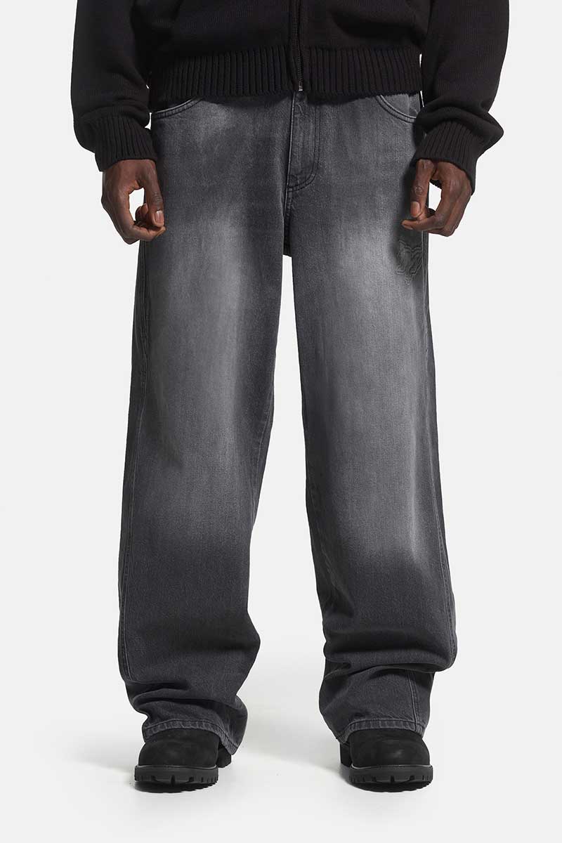 DISTINCTIVE BAGGY DENIM GREY WASHED