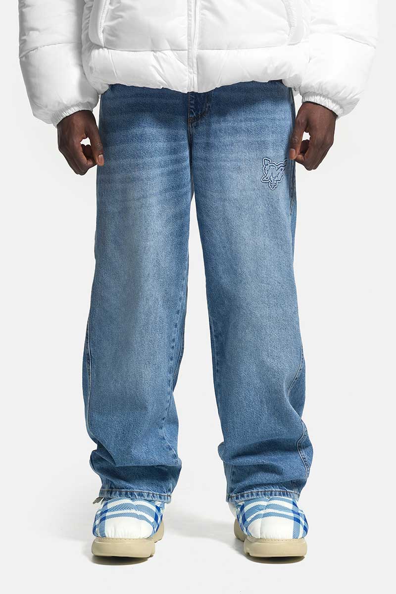 DISTINCTIVE BAGGY DENIM BLUE WASHED