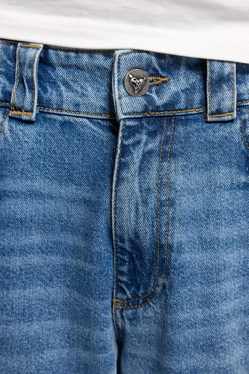 DISTINCTIVE BAGGY DENIM BLUE WASHED