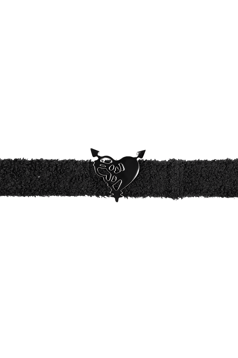 HEART LOGO FLEECE BELT BLACK