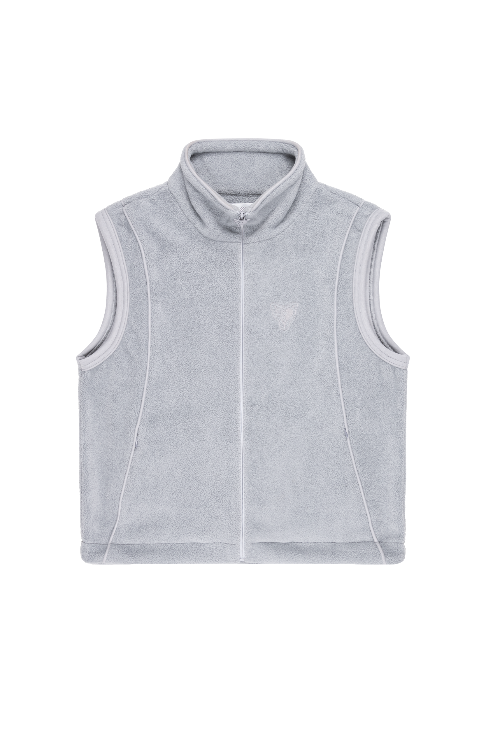 HEAVY HEART FLEECE VEST ULTIMATE GREY