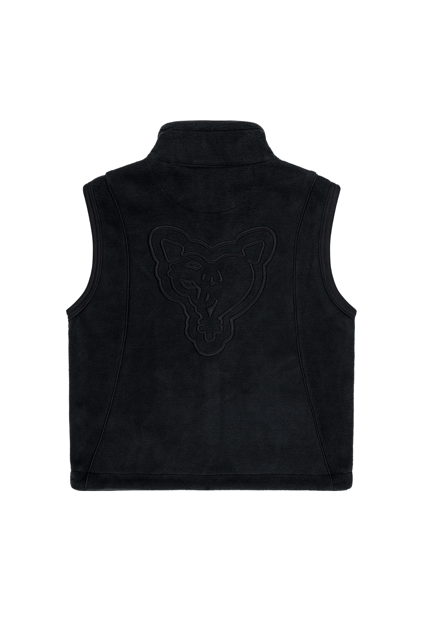 HEAVY HEART FLEECE VEST BLACK