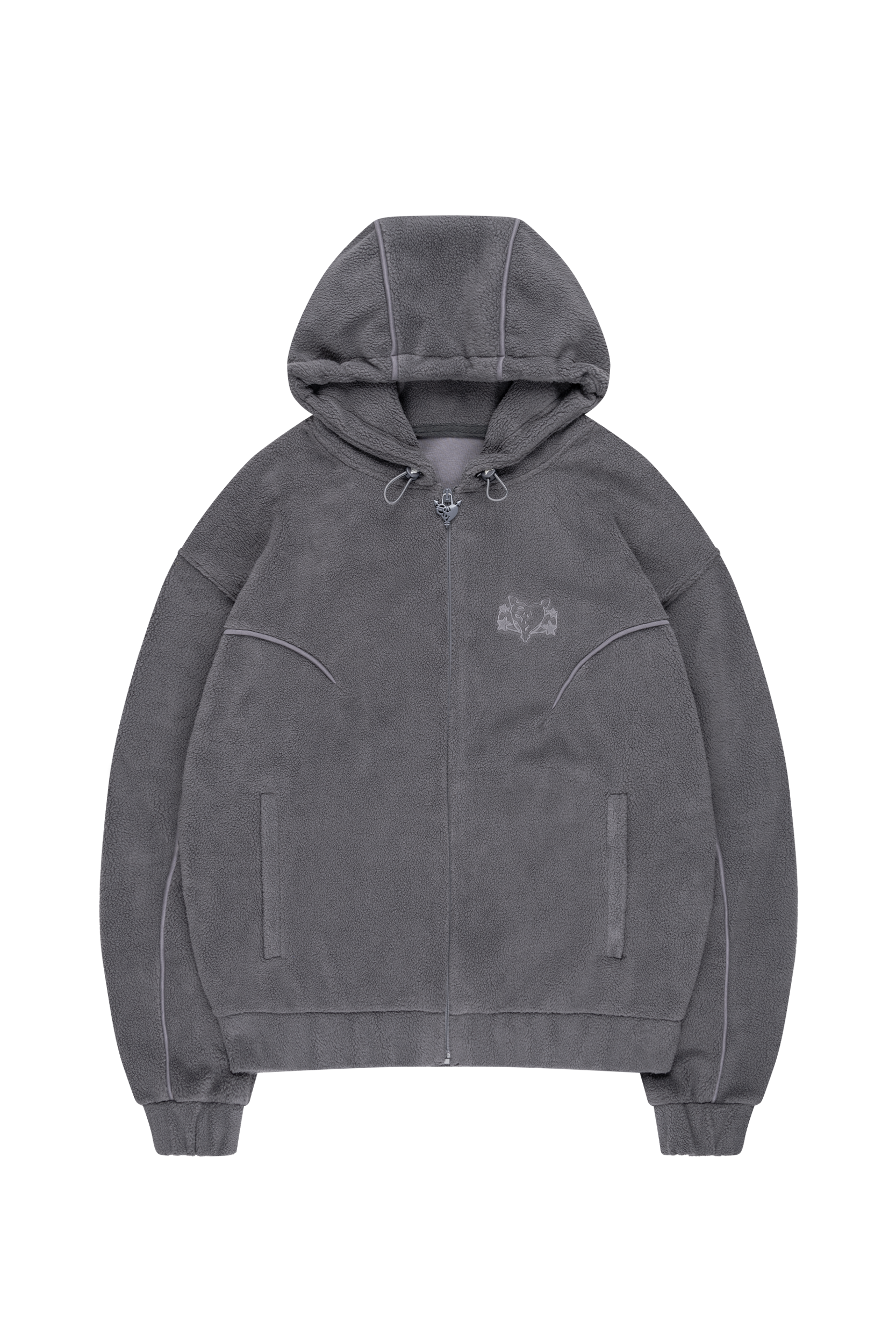 STAR WREATH FLEECE ZIP TORNADO GREY