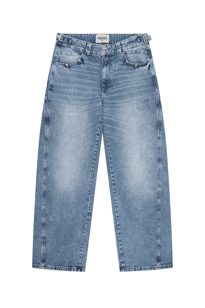 DISTINCTIVE BAGGY DENIM BLUE WASHED