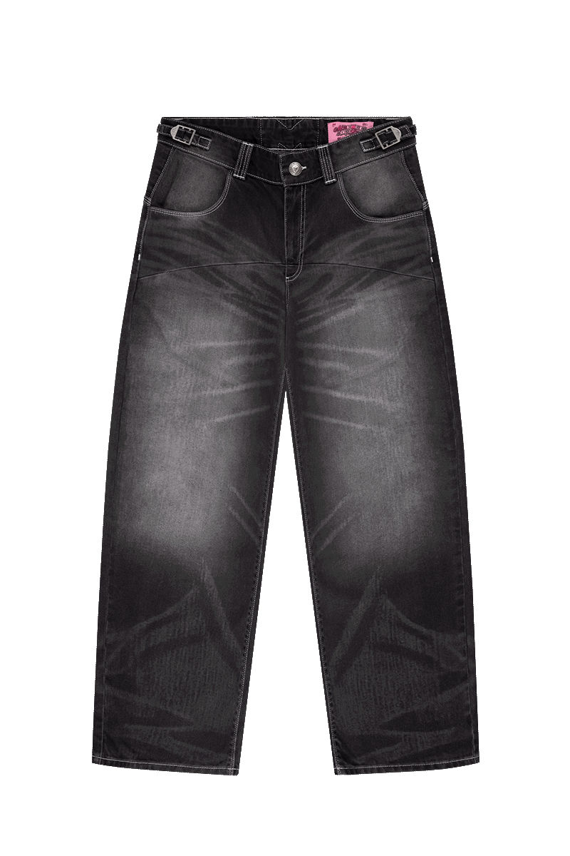 CRUNCHED DENIM BLACK WASHED