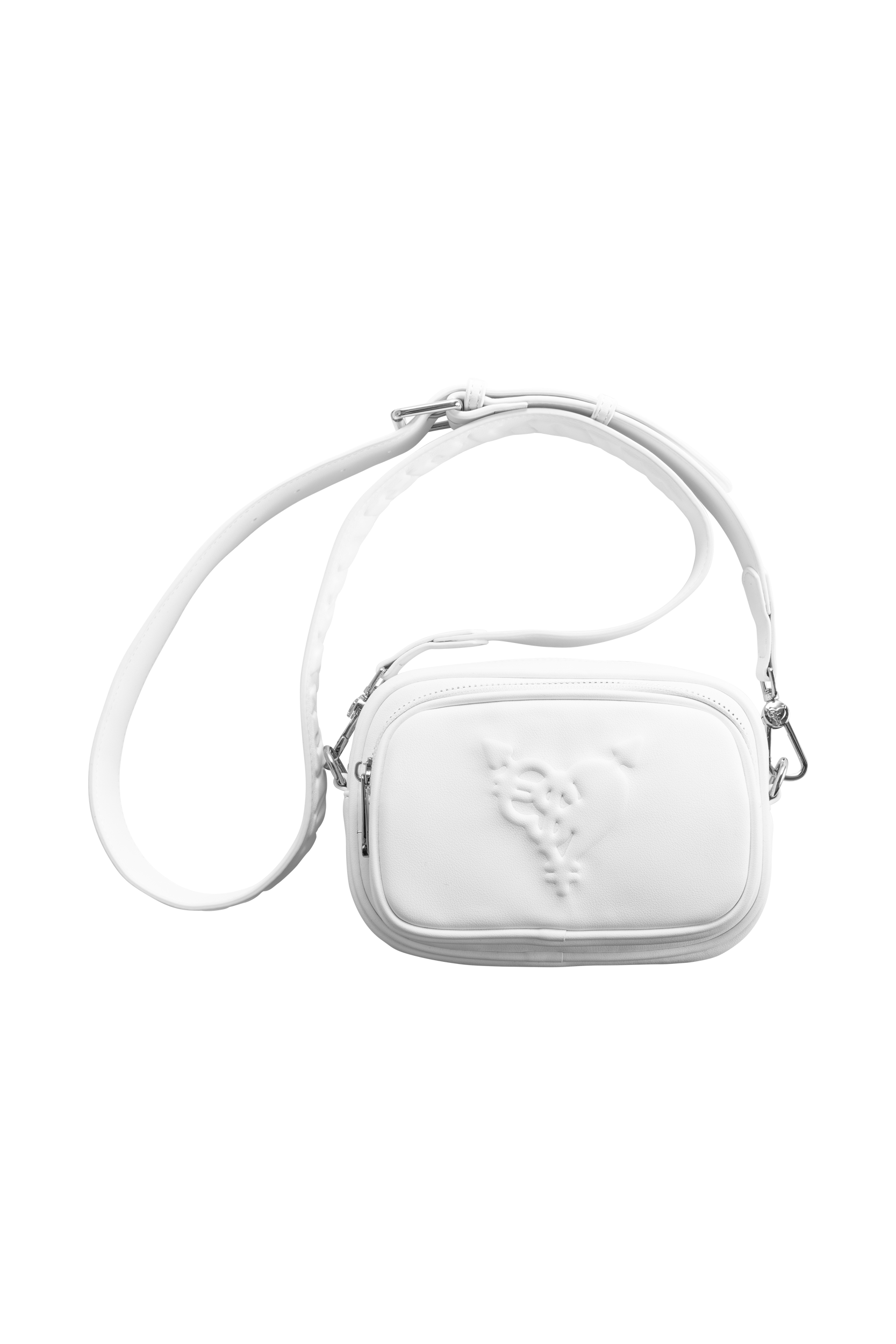 PUNCHED HEART SHOULDER BAG WHITE