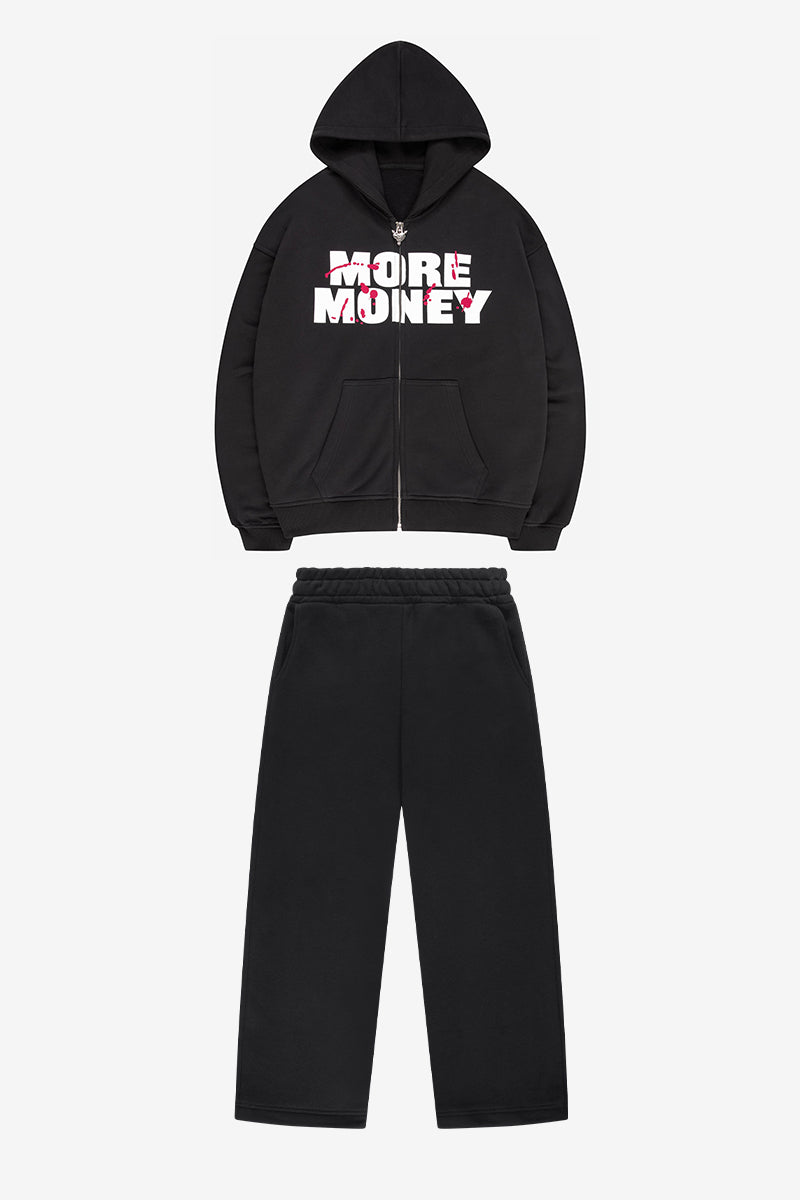 BONEZ ZIP BLACK + OPEN LEG JOGGER BLACK