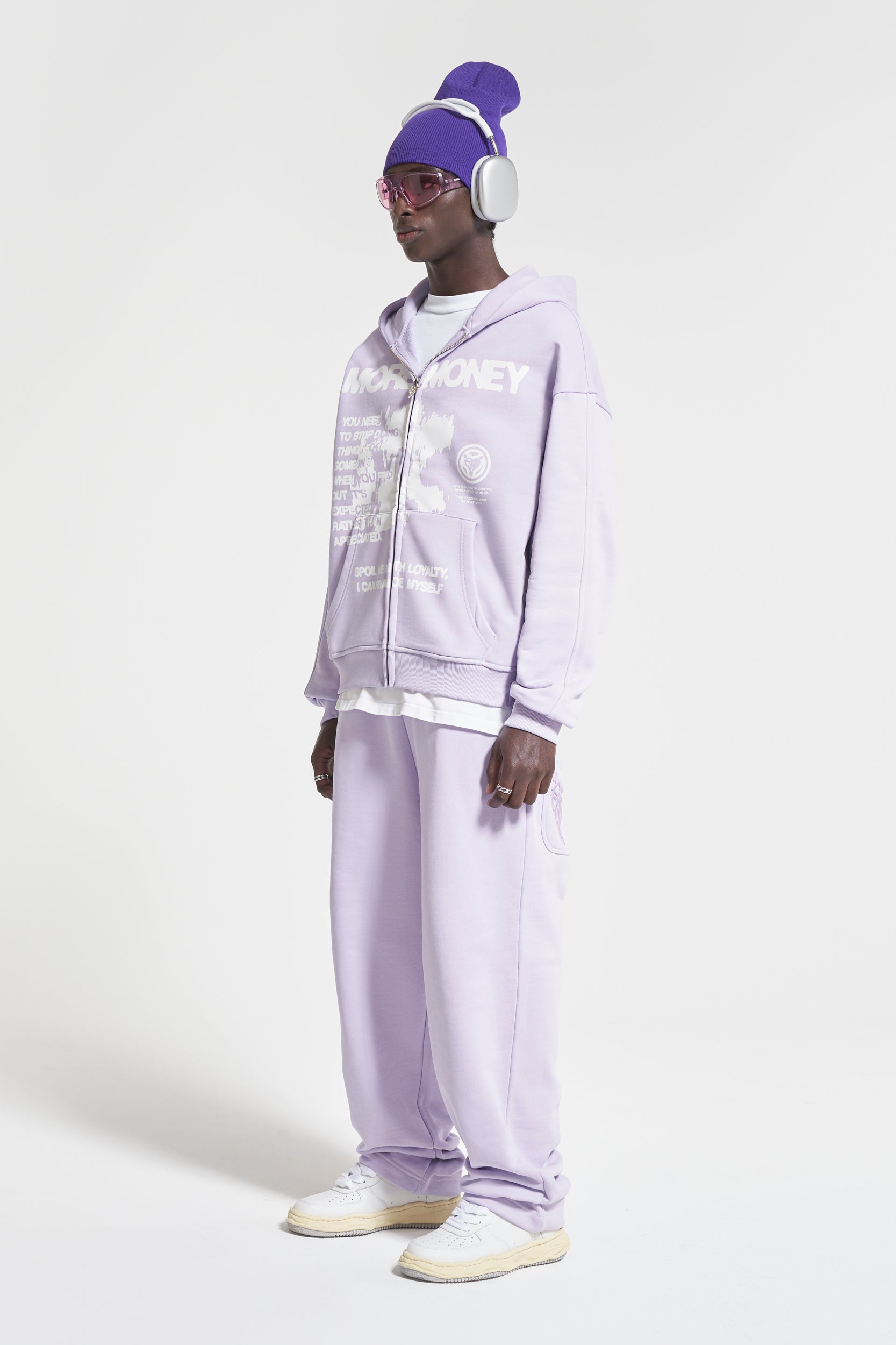 Streetwear Tracksuit in Violett - More Money More Love